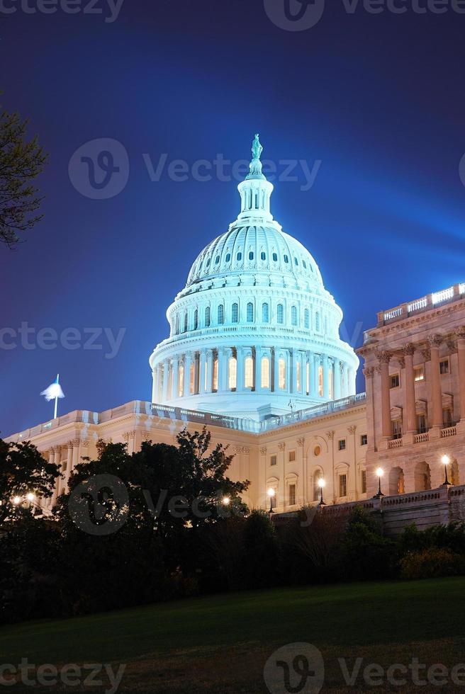 Capitol Hill Building at night, Washington DC photo