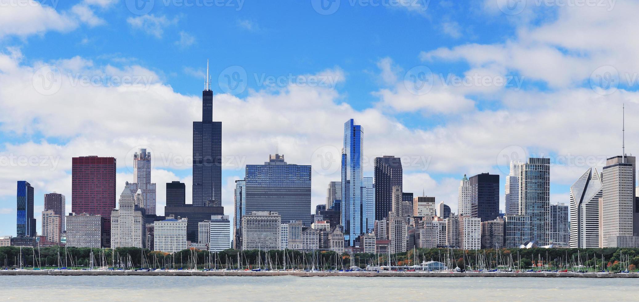 Chicago city urban skyline panorama photo