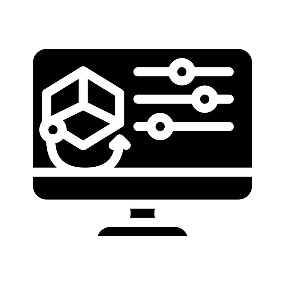 3d object library glyph icon vector illustration 8337446 Vector Art at ...