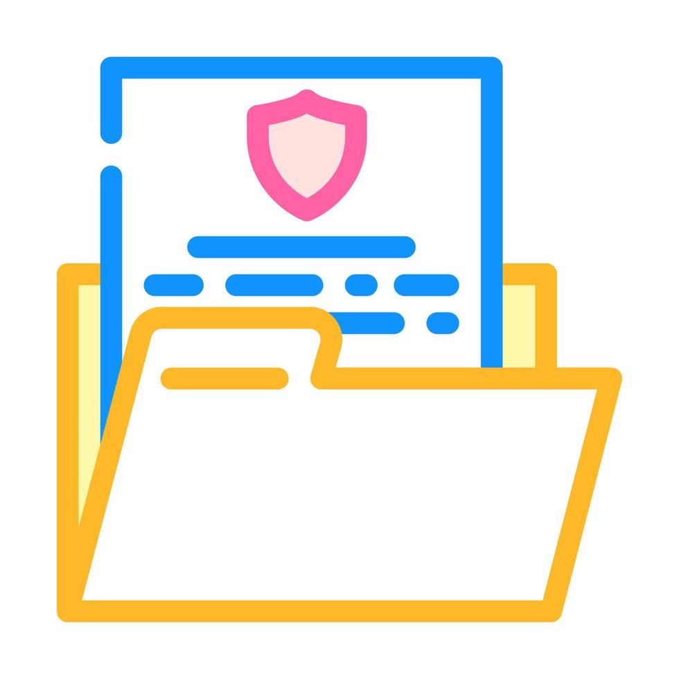 data protection color icon vector illustration line