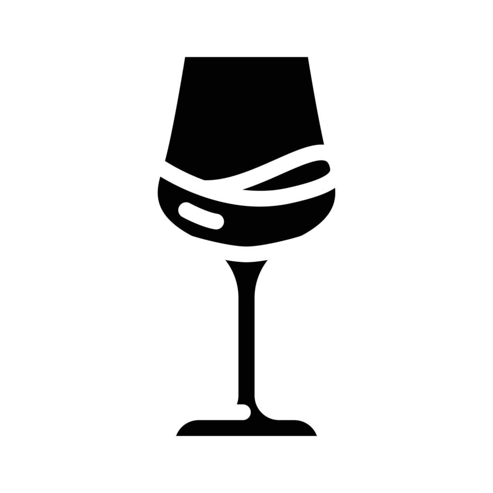 copa de vino glifo icono vector ilustración