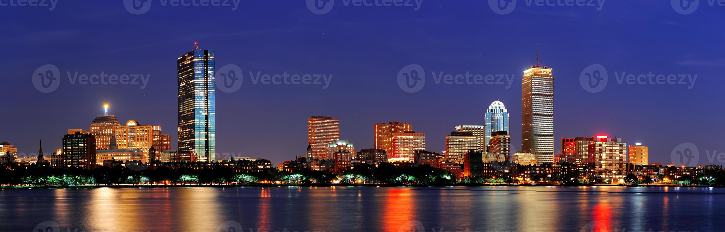Boston night scene panorama photo