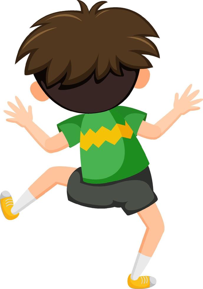 Back of a little boy cartoon character vector