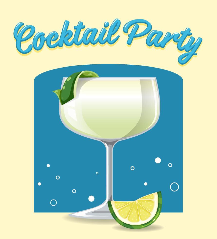 Gin and tonic cocktail in the glass vector