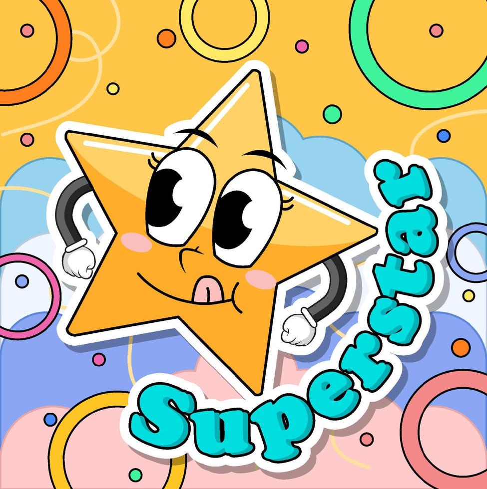 A super star icon comic style vector