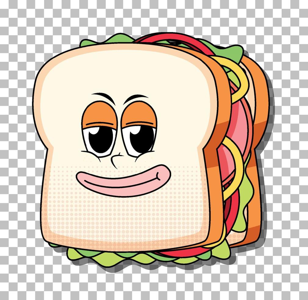 Sandwich cartoon character isolated vector