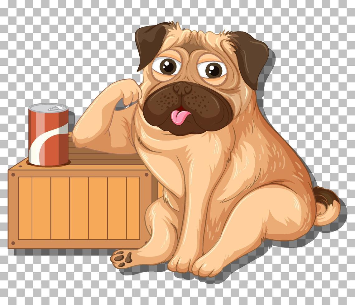 personaje de dibujos animados de perro pug vector