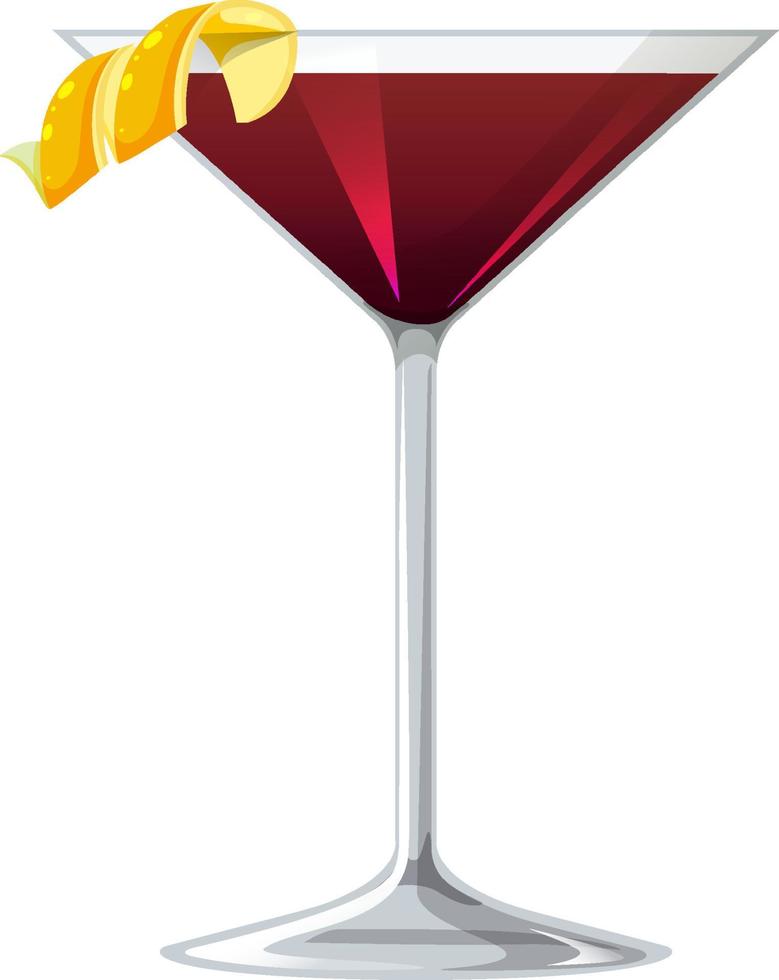 Martinez cocktail in the glass on white background vector