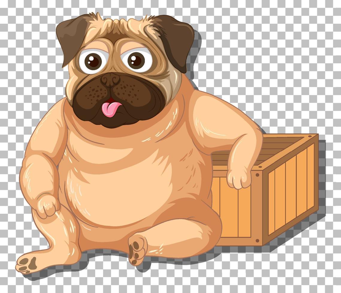 personaje de dibujos animados de perro pug vector