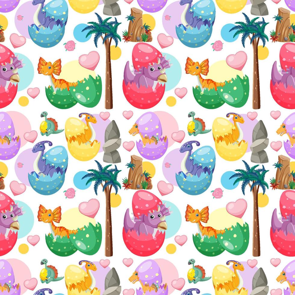 Cute dinosaur seamless pattern vector