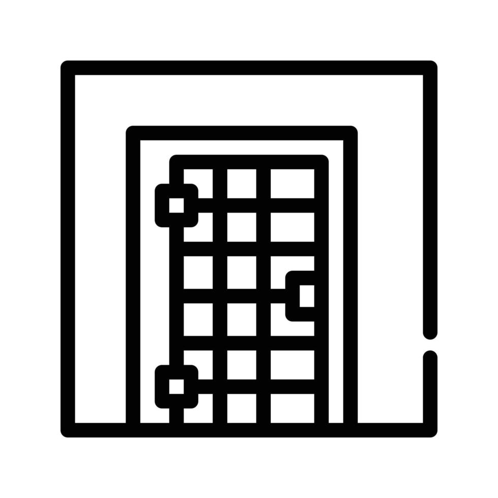 Ilustración de vector de icono de línea de puerta de celda de prisión