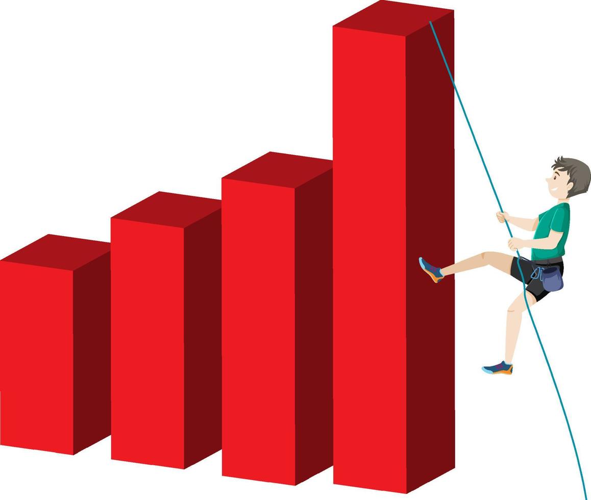 Climbing on bar chart vector
