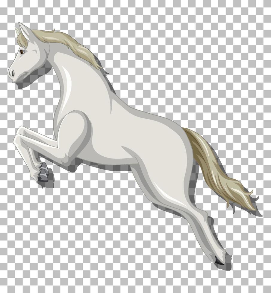 White horse on grid background vector