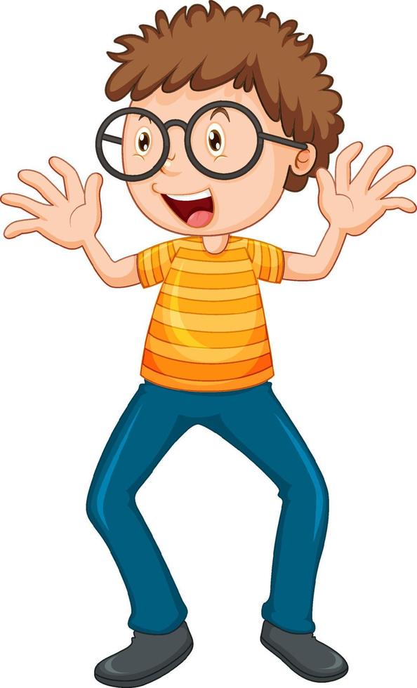 Nerdy boy cartoon character vector