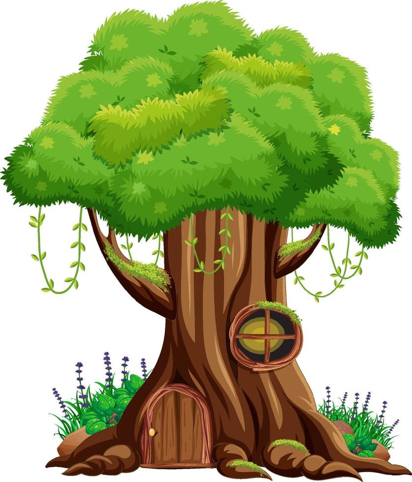 dibujos animados aislados de árbol grande vector