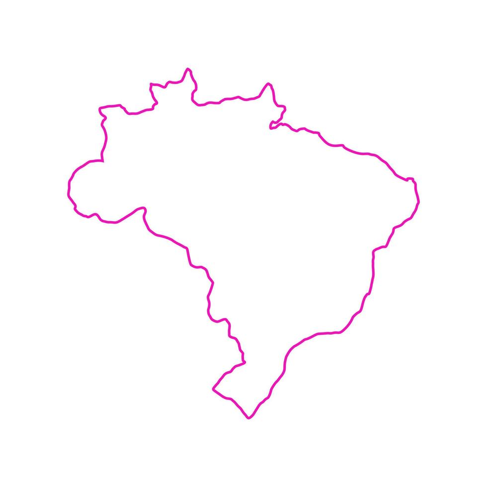 mapa de brasil ilustrado sobre fondo blanco vector