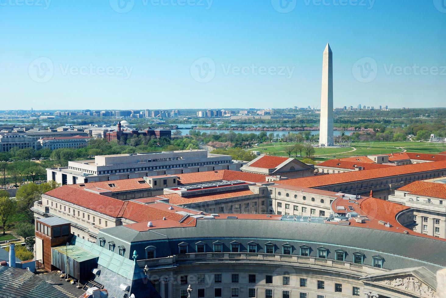 Washington DC city aerial view photo