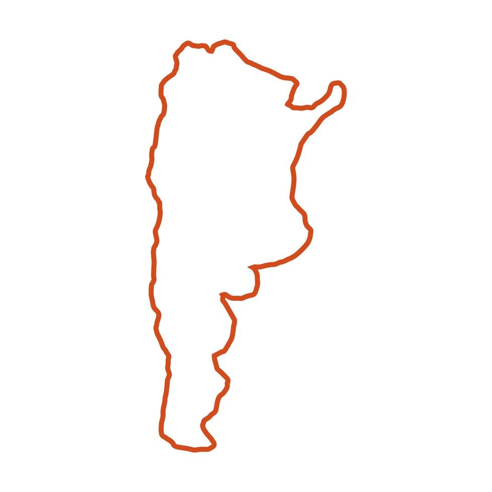 Argentina mapa ilustrado sobre fondo blanco. vector