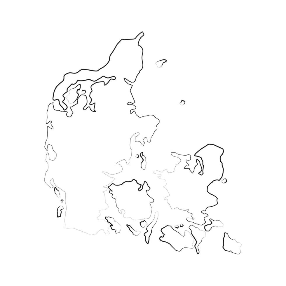 Denmark map illustrated on a white background vector