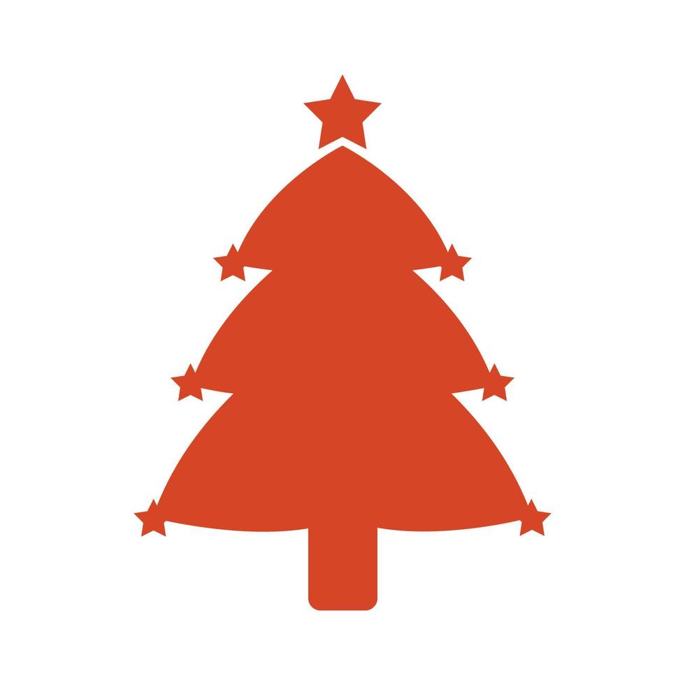 Christmas tree illustrated on white background vector