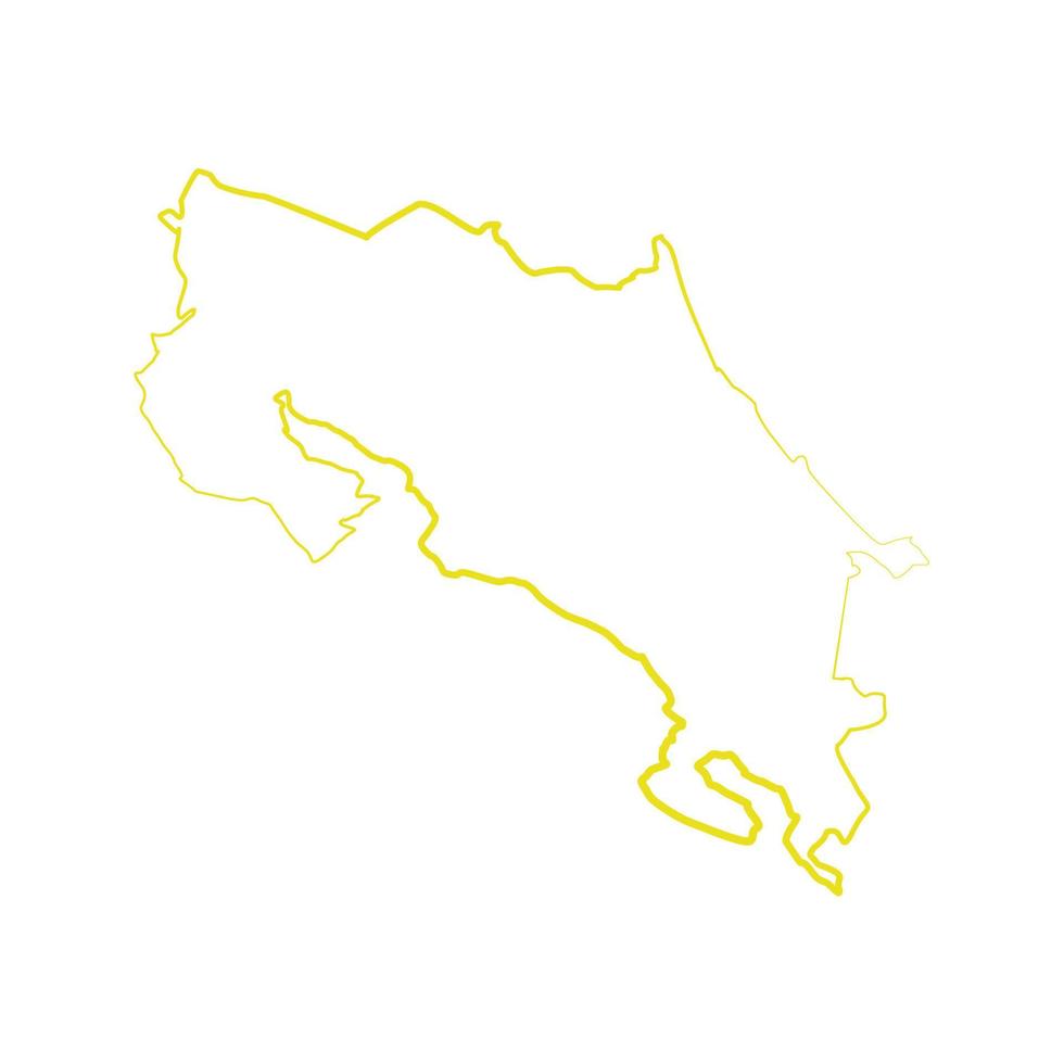 mapa de costa rica ilustrado sobre un fondo blanco vector