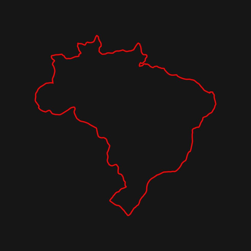 mapa de brasil ilustrado sobre fondo blanco vector