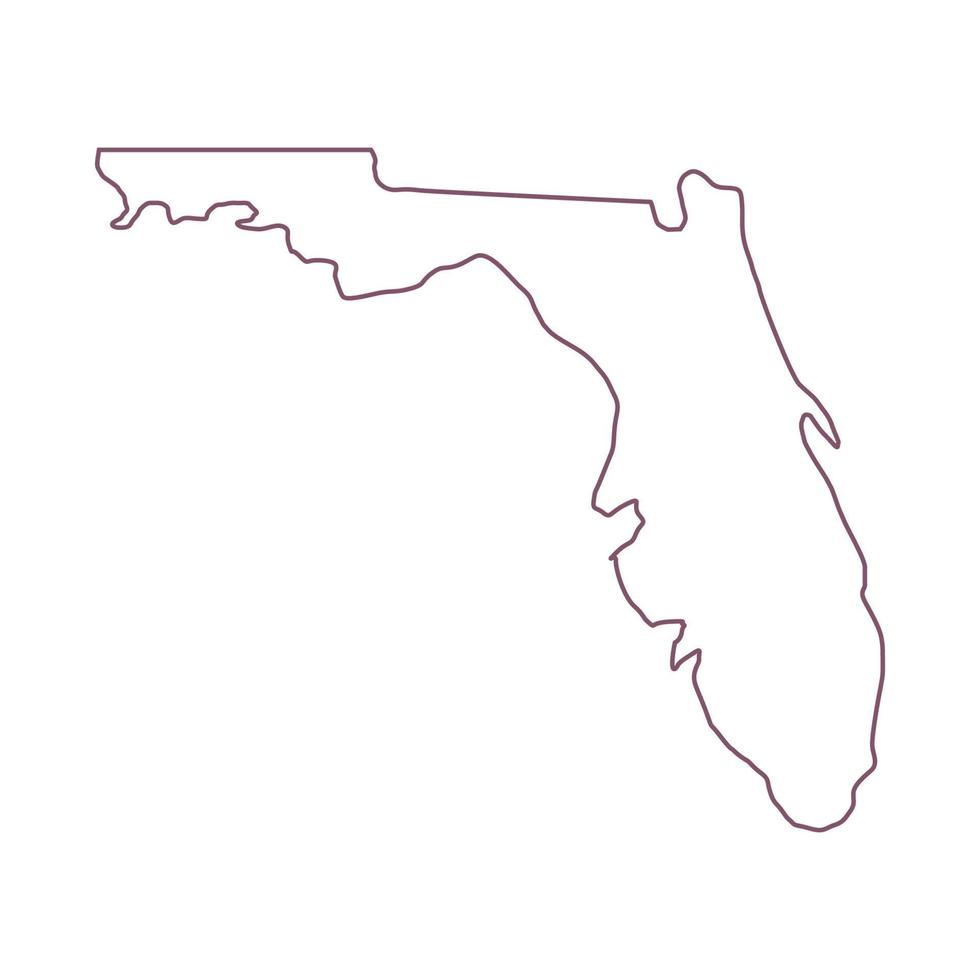 Florida map illustrated on white background vector