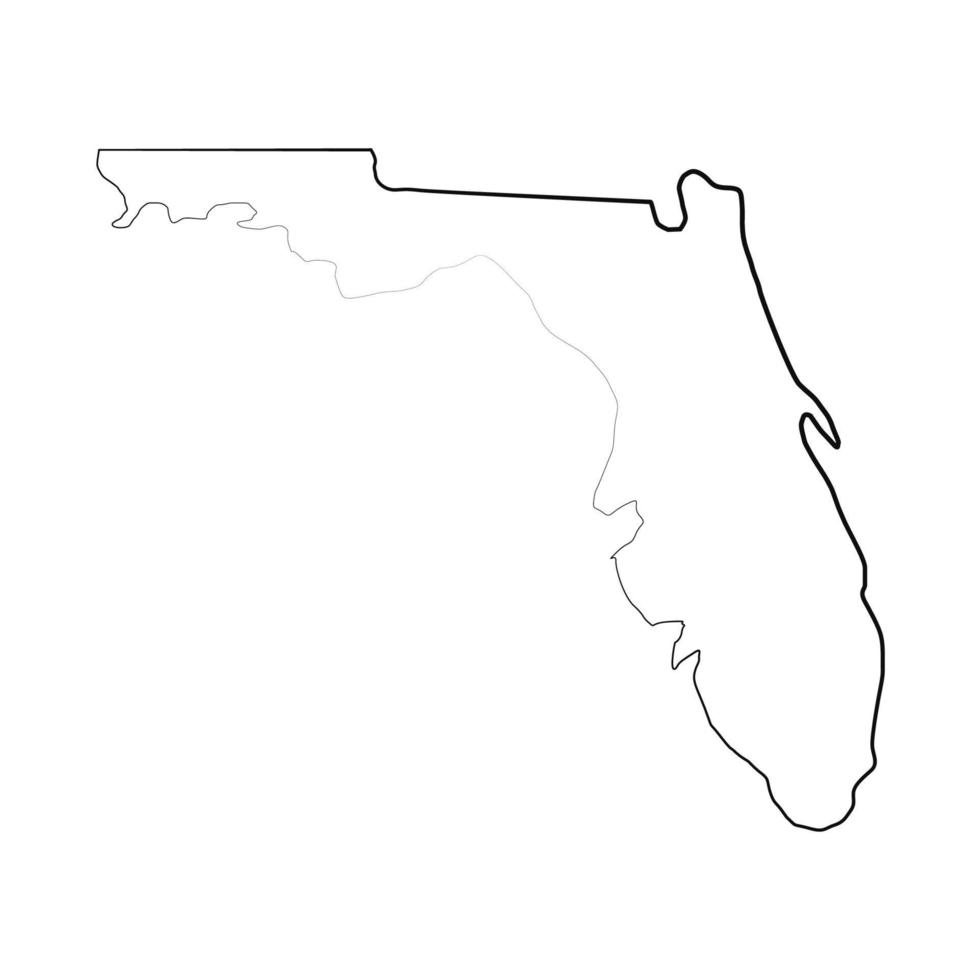Florida map illustrated on white background vector