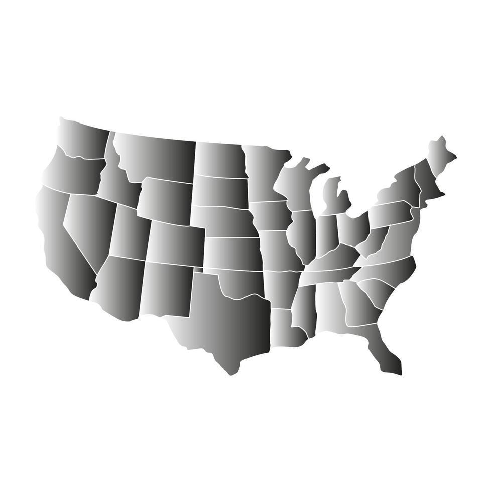 United states map illustrated on white background vector