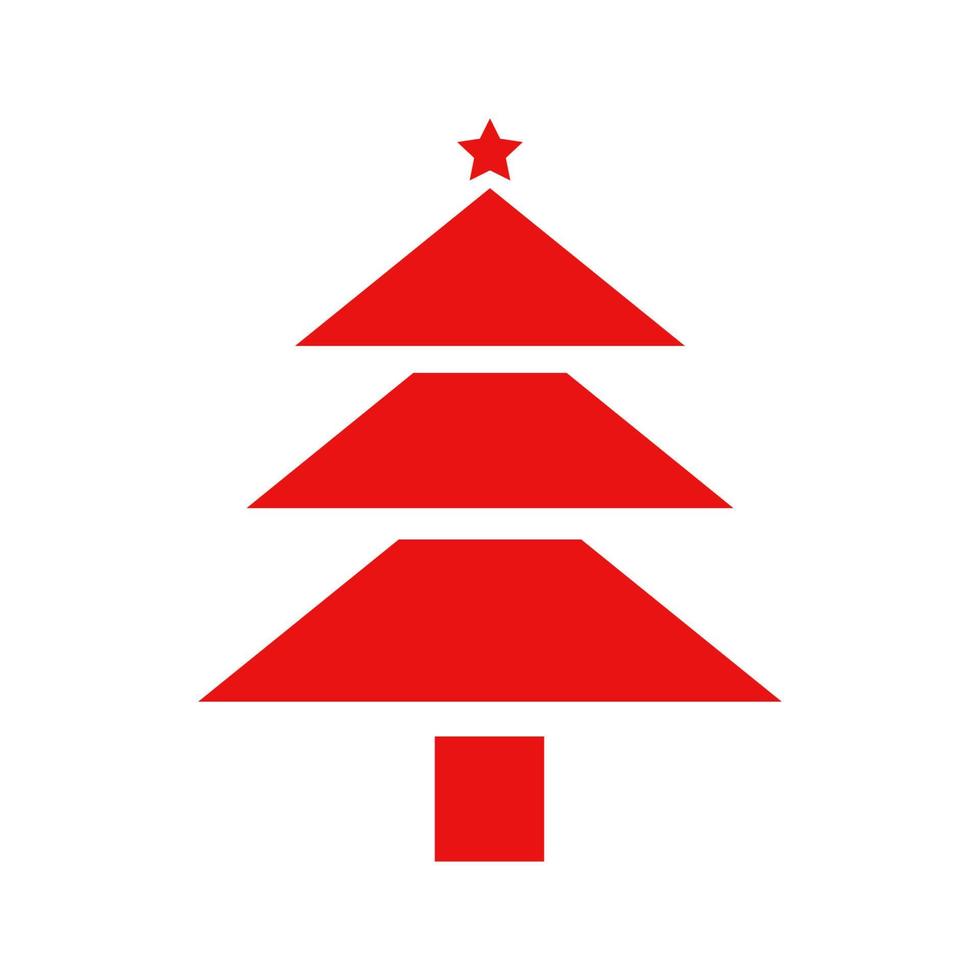 Christmas tree illustrated on white background vector