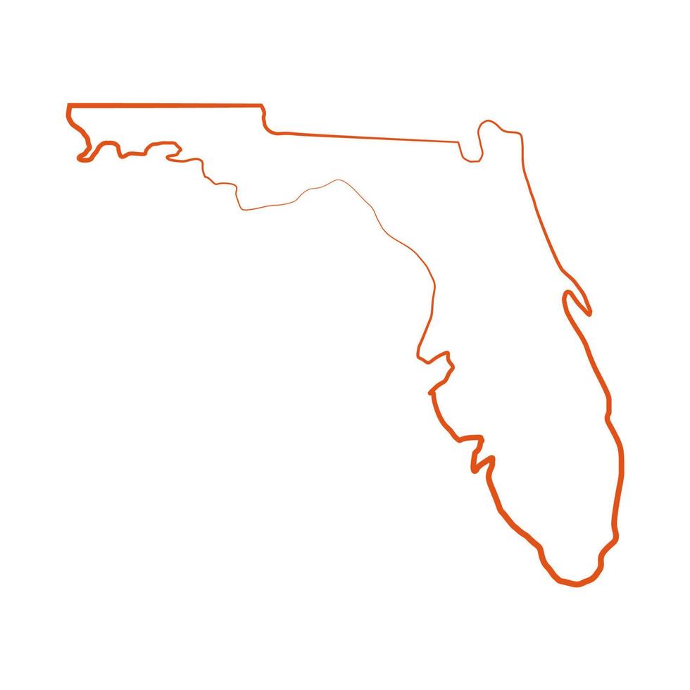 florida mapa ilustrado sobre fondo blanco vector