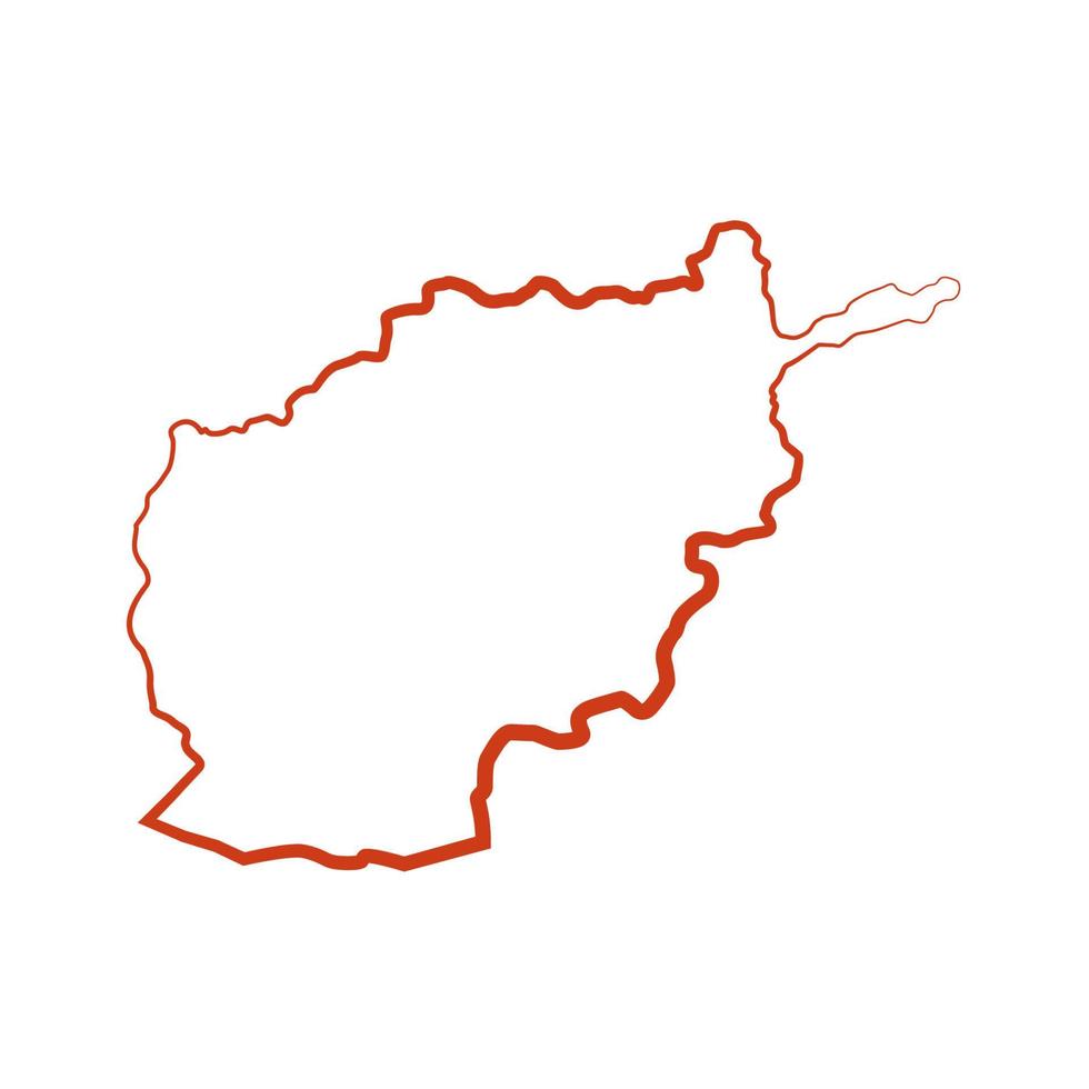 afganistán mapa ilustrado sobre fondo blanco vector