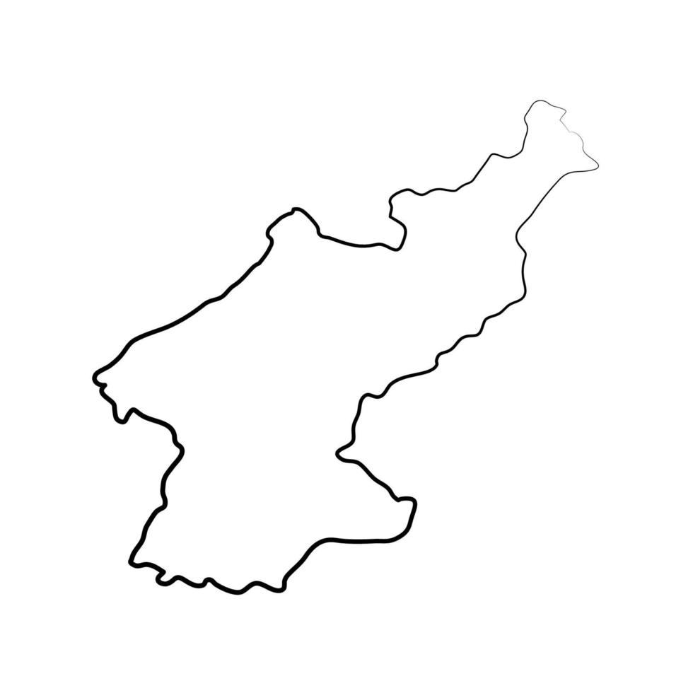 mapa de corea del norte ilustrado sobre fondo blanco vector