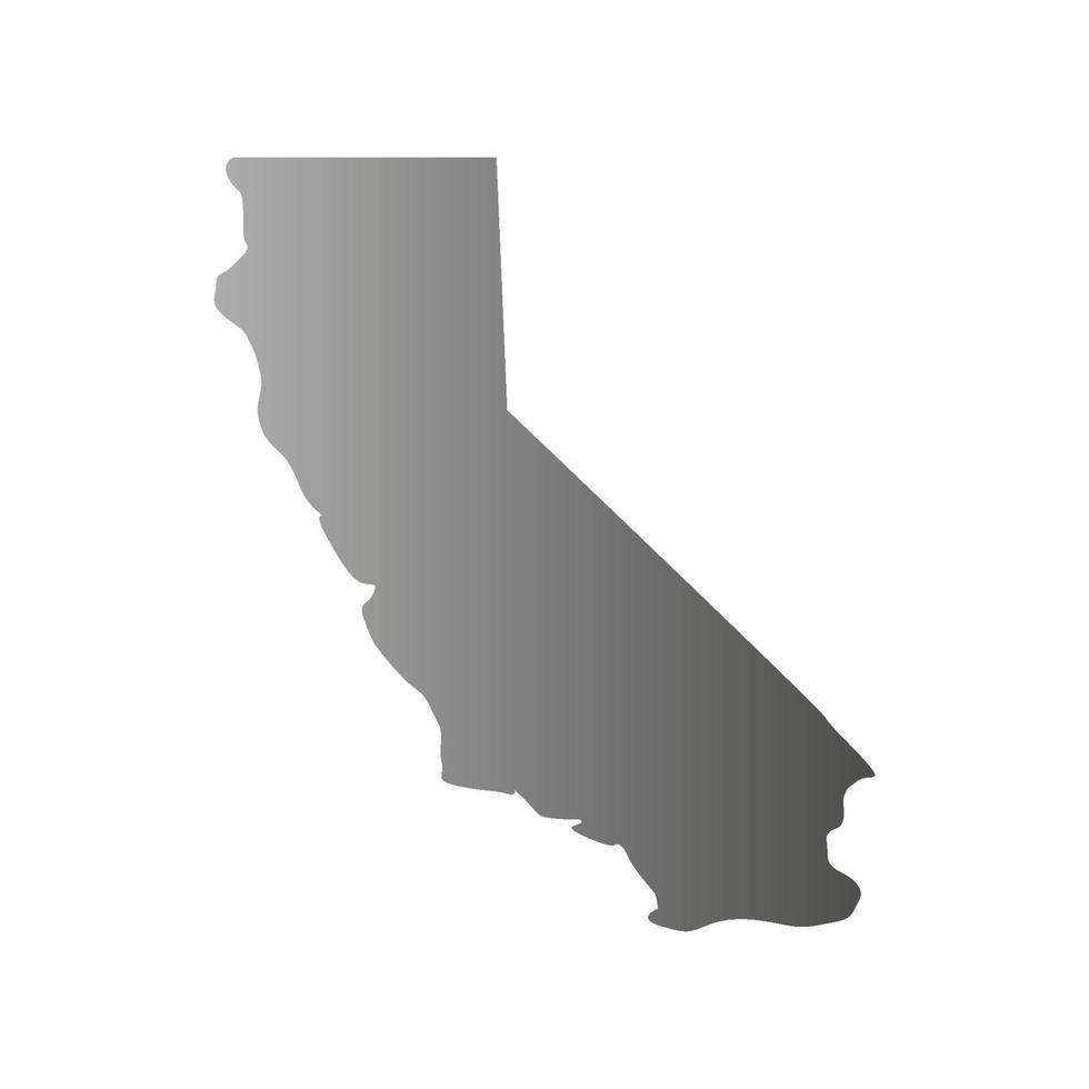 mapa de california ilustrado sobre fondo blanco vector