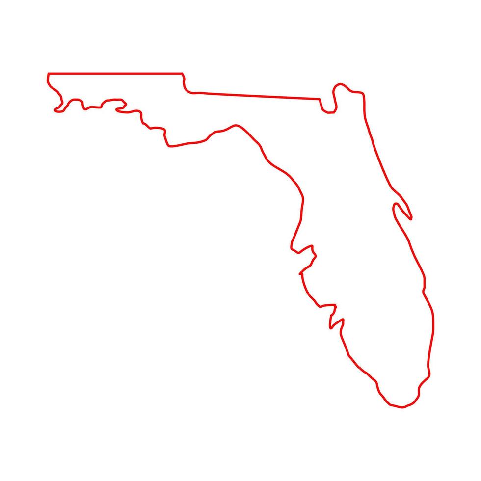 florida mapa ilustrado sobre fondo blanco vector