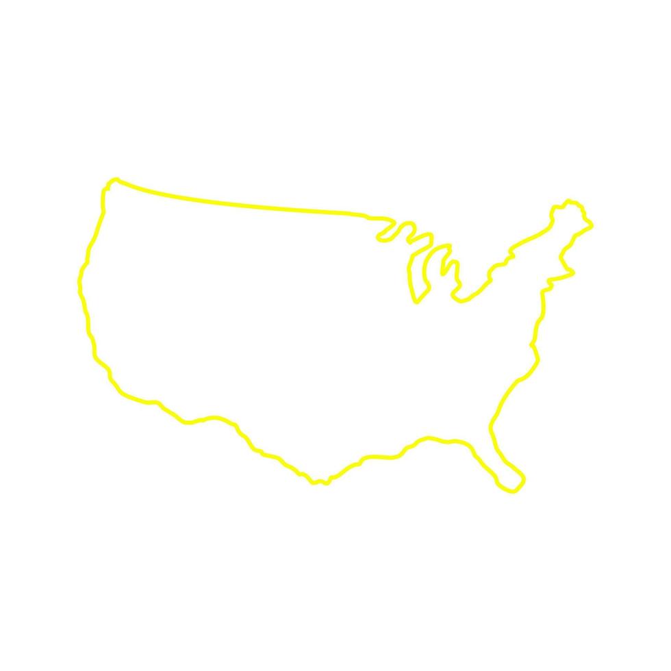 mapa de estados unidos ilustrado sobre fondo blanco vector