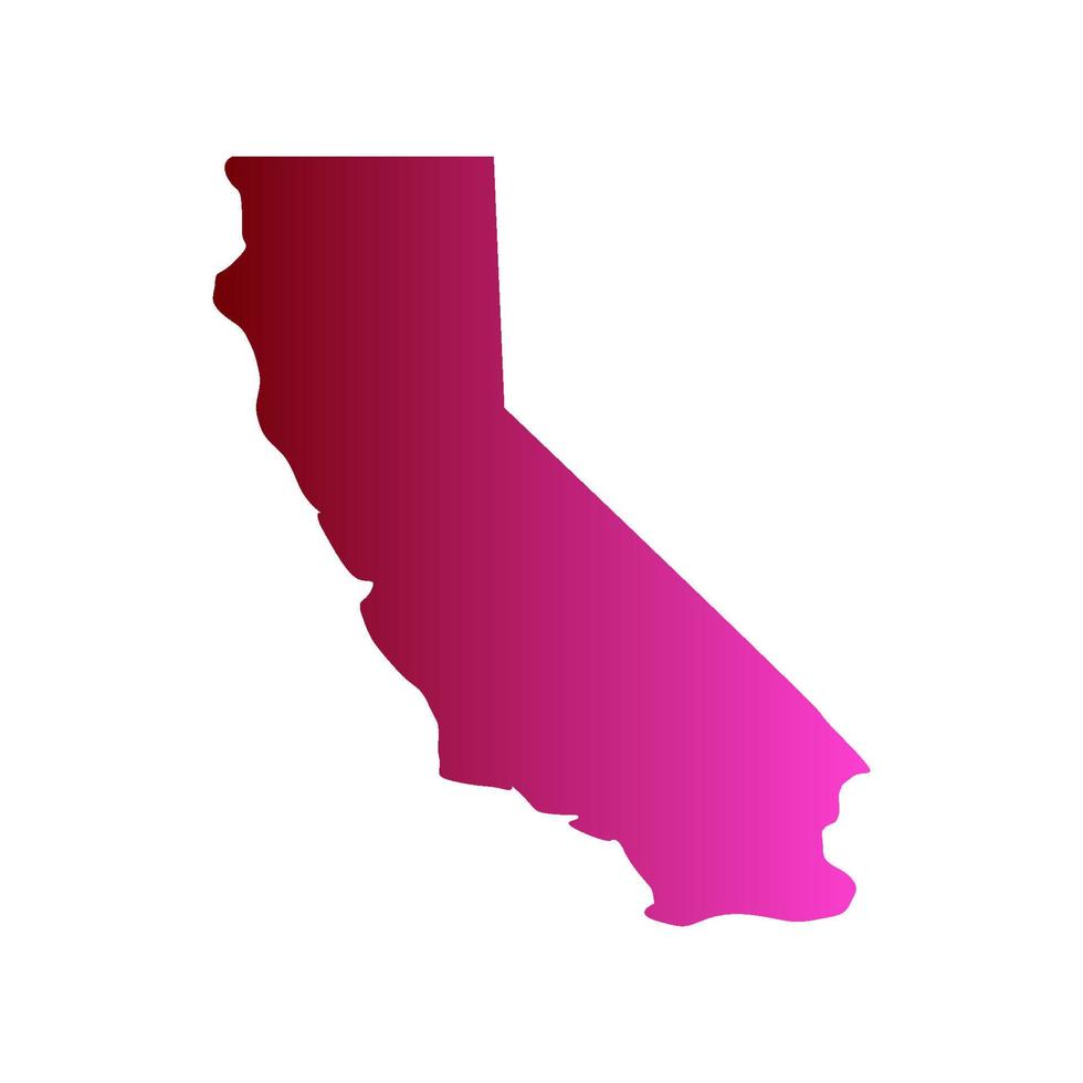 mapa de california ilustrado sobre fondo blanco vector