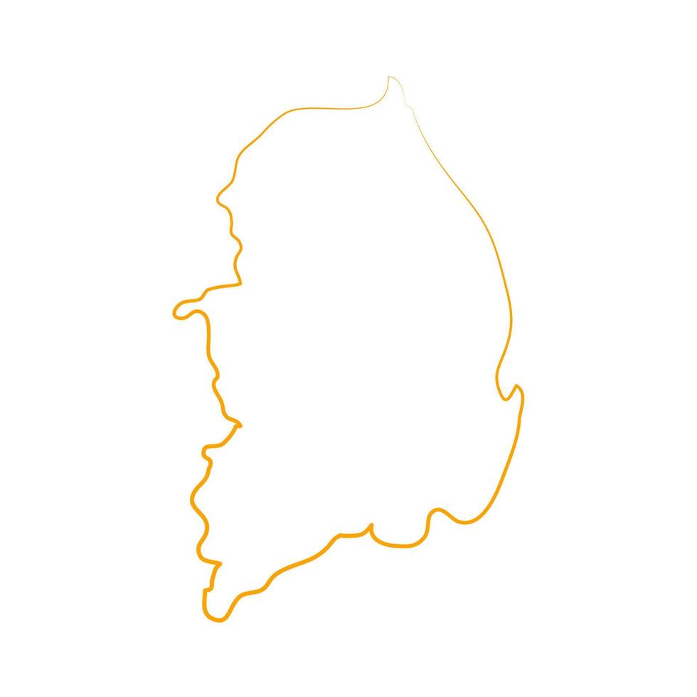 mapa de corea del sur ilustrado sobre fondo blanco vector