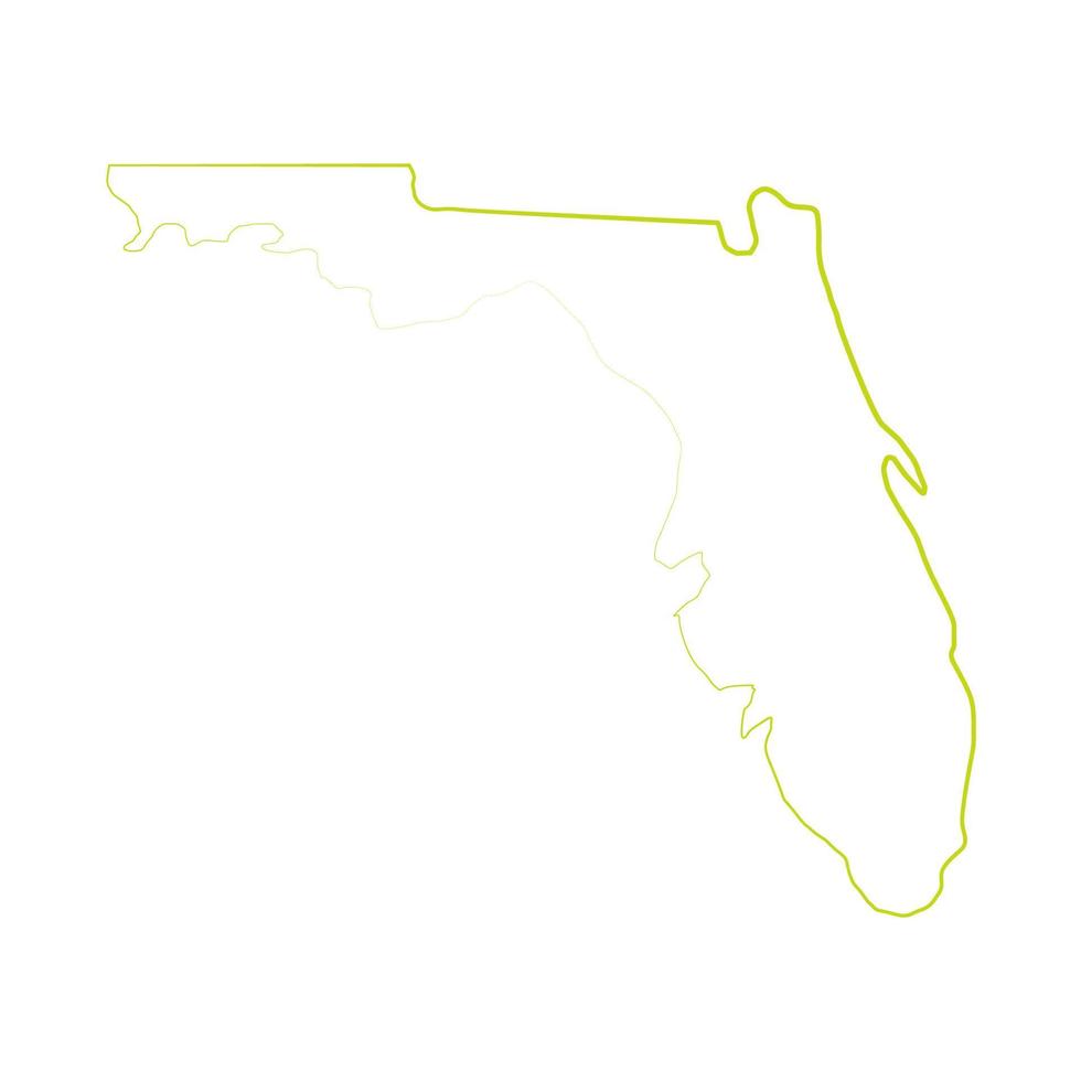 Florida map illustrated on white background vector