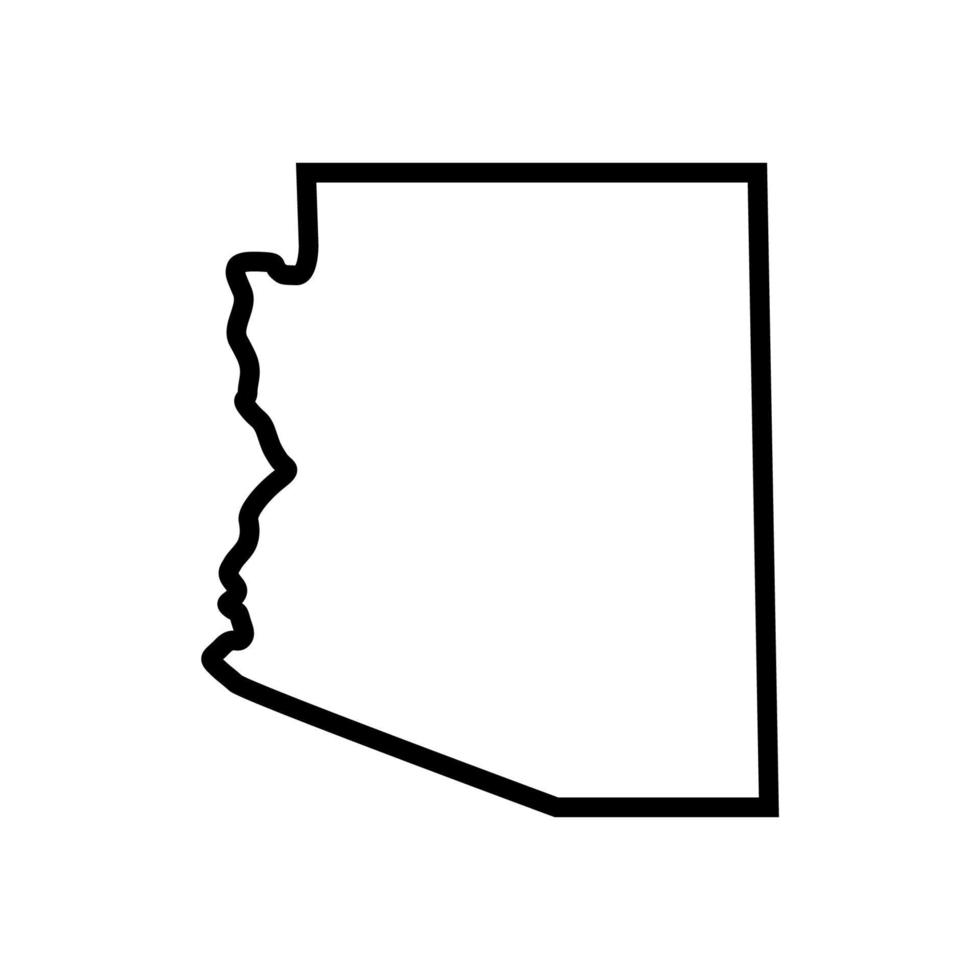 arizona mapa ilustrado sobre fondo blanco vector