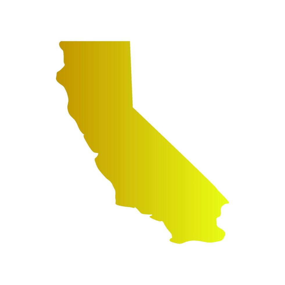 mapa de california ilustrado sobre fondo blanco vector