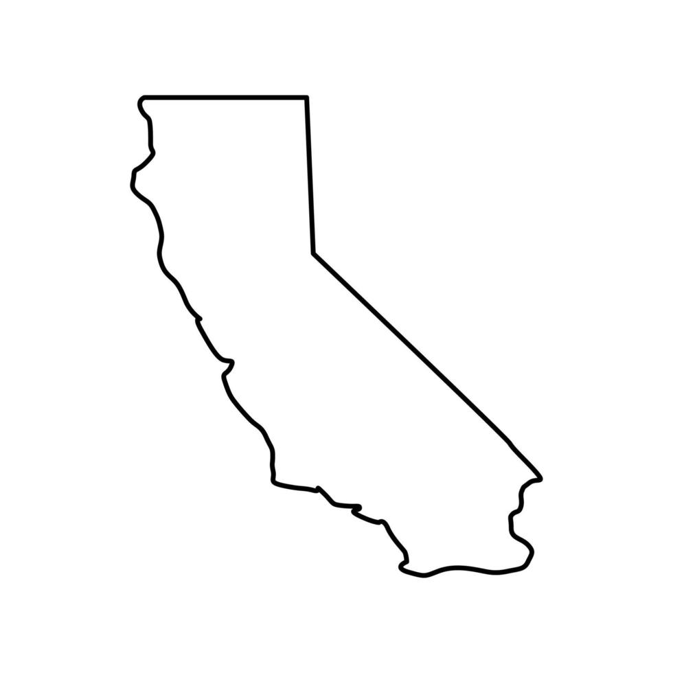 mapa de california ilustrado sobre fondo blanco vector