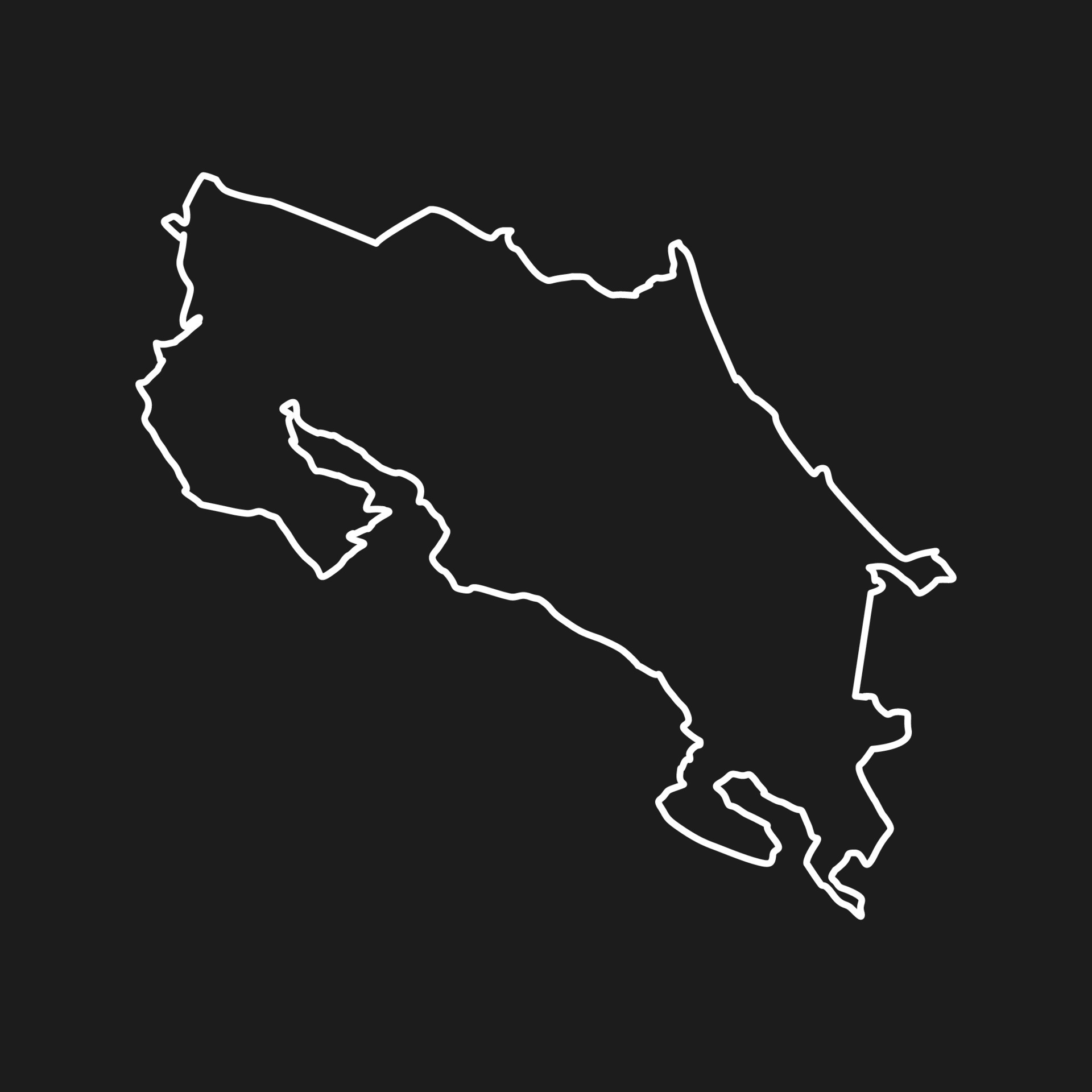 Costa Rica map illustrated on a white background 8339116 Vector Art at