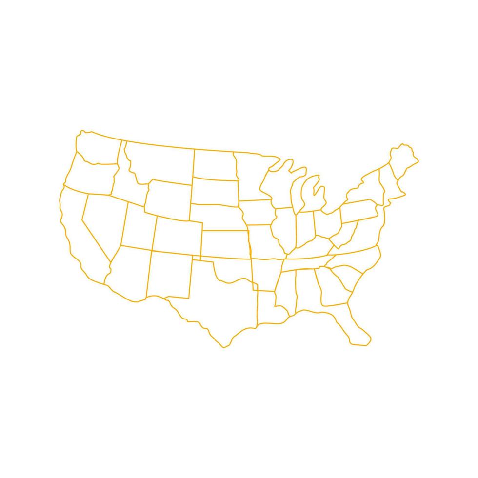 United states map illustrated on white background vector