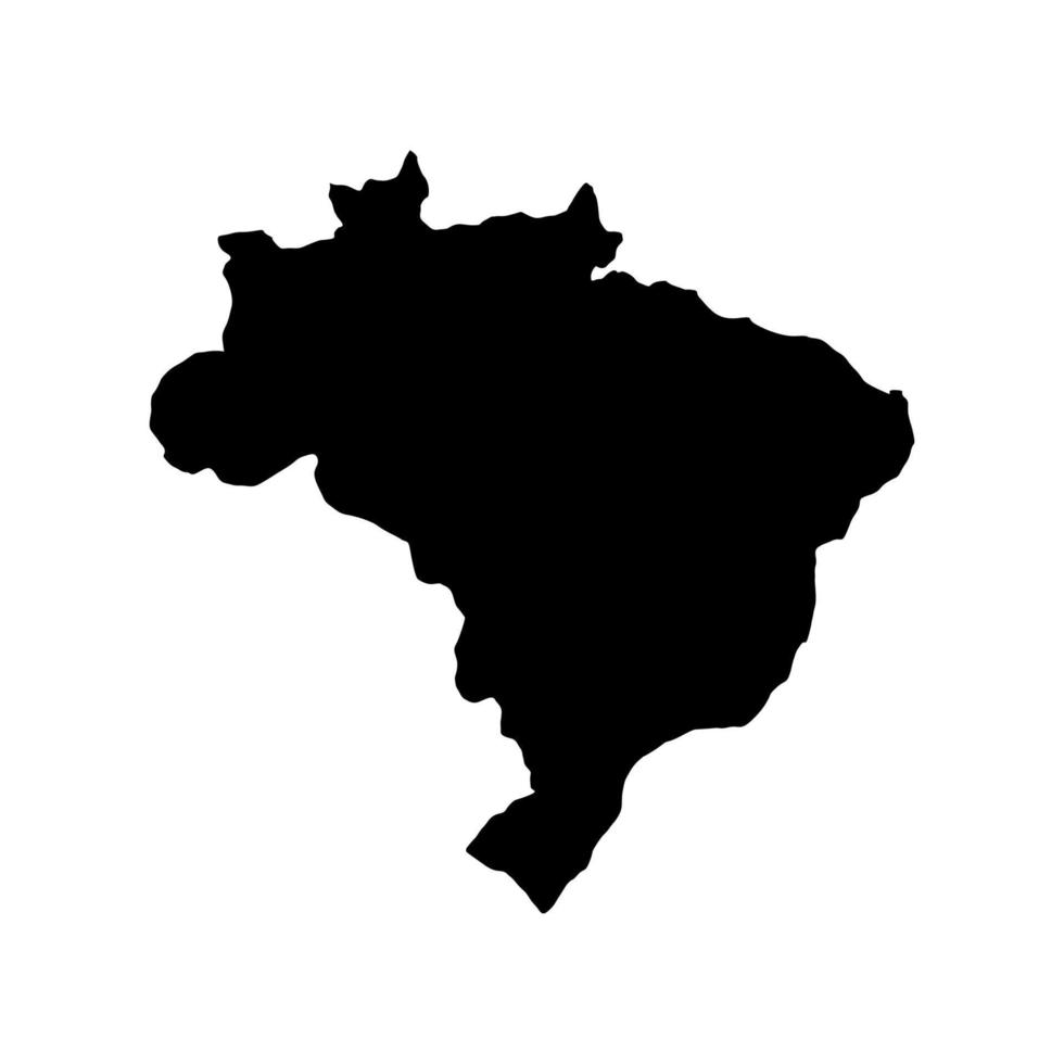 mapa de brasil ilustrado sobre fondo blanco vector