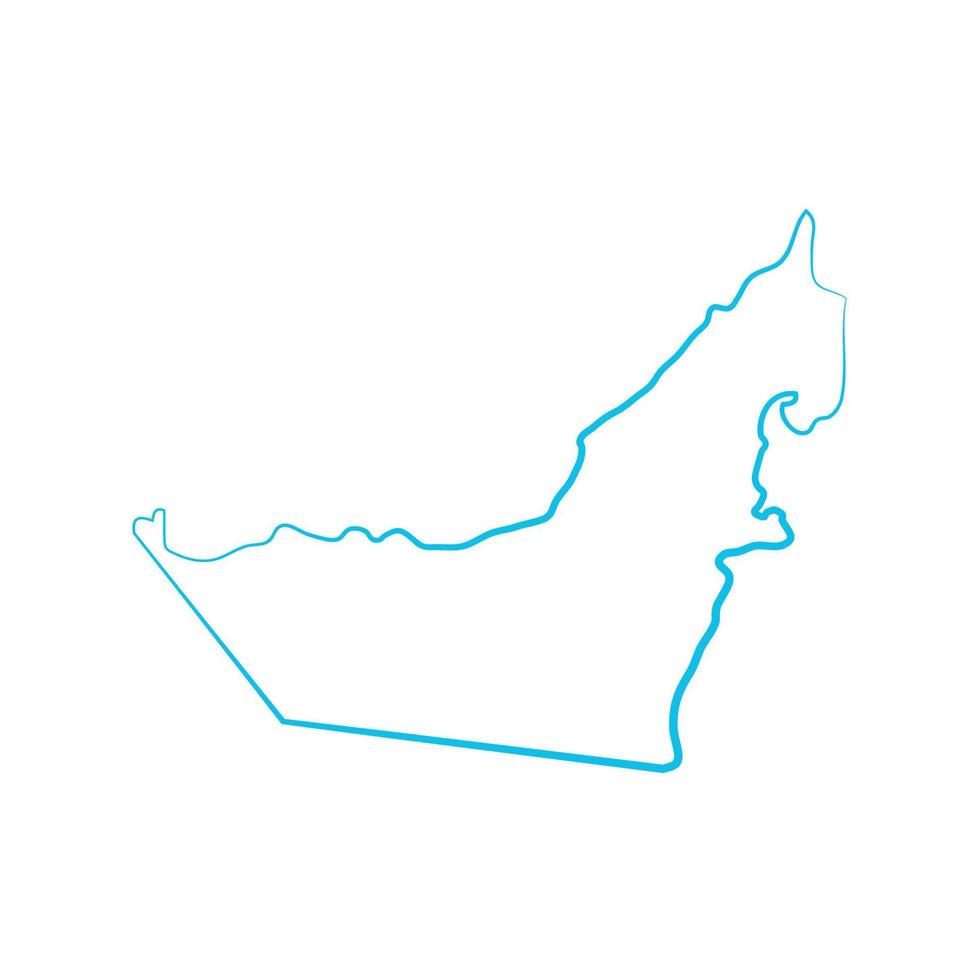 emiratos árabes mapa ilustrado sobre fondo blanco vector