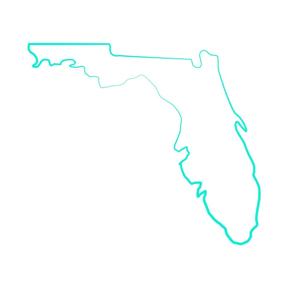 Florida map illustrated on white background vector