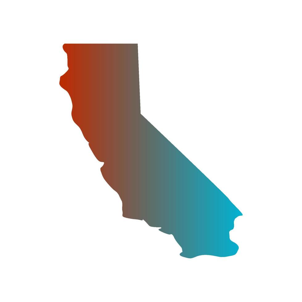 mapa de california ilustrado sobre fondo blanco vector