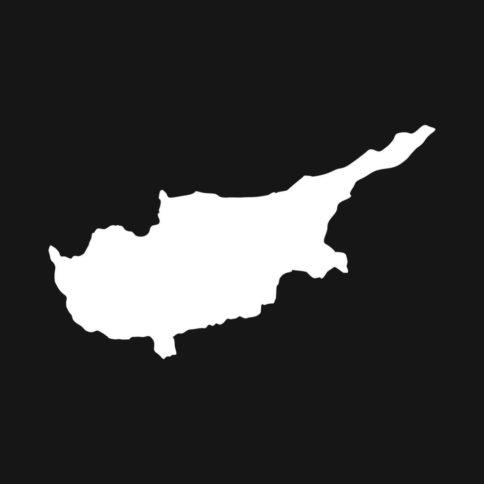 Chipre mapa ilustrado sobre un fondo blanco. vector