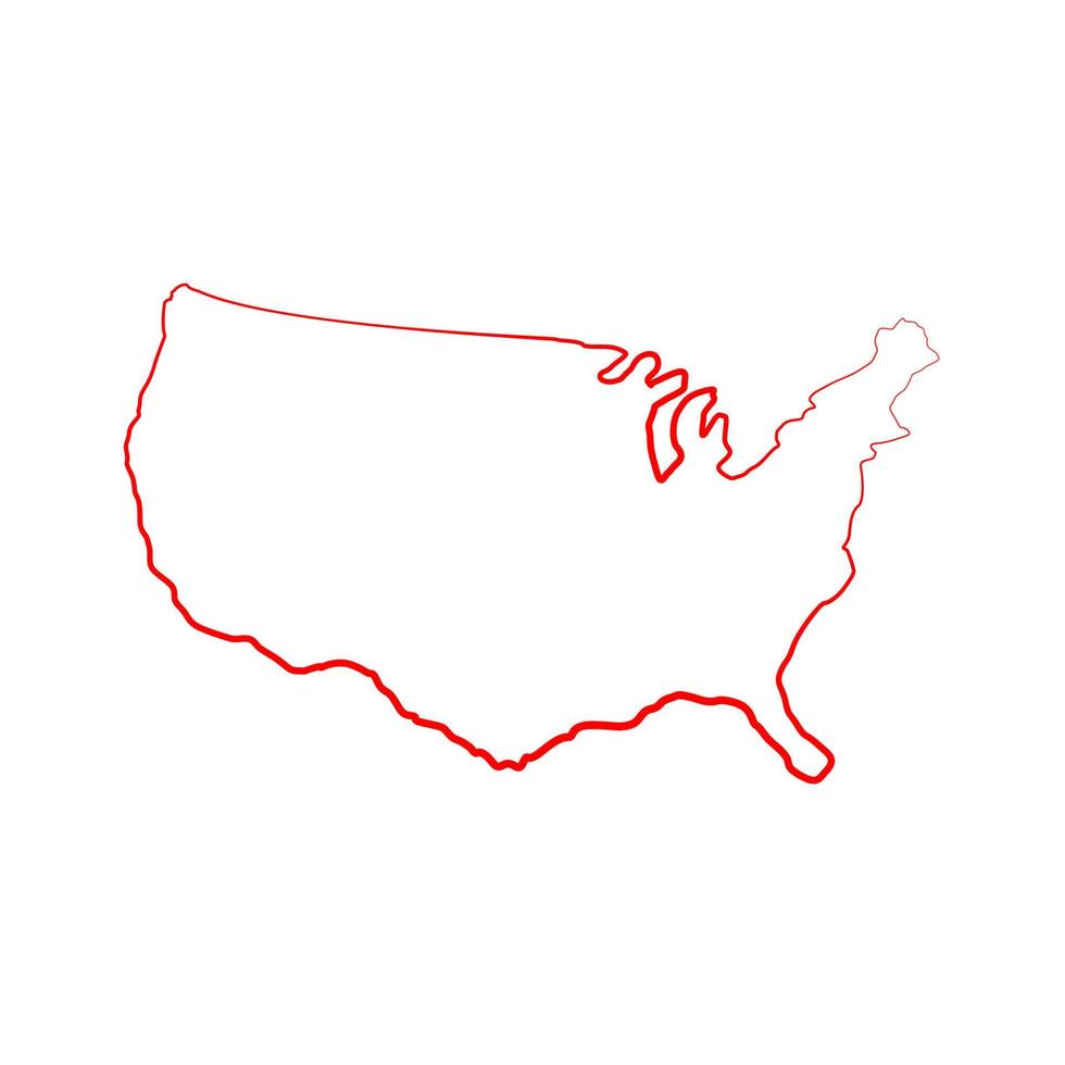 mapa de estados unidos ilustrado sobre fondo blanco vector